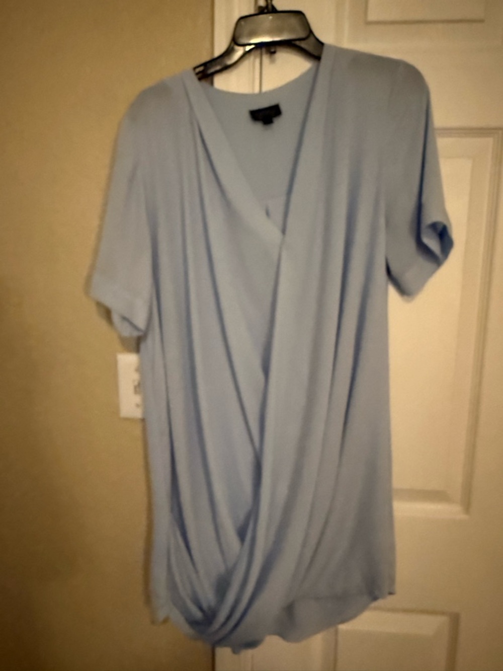 Topshop Light Blue Draped Mini Dress